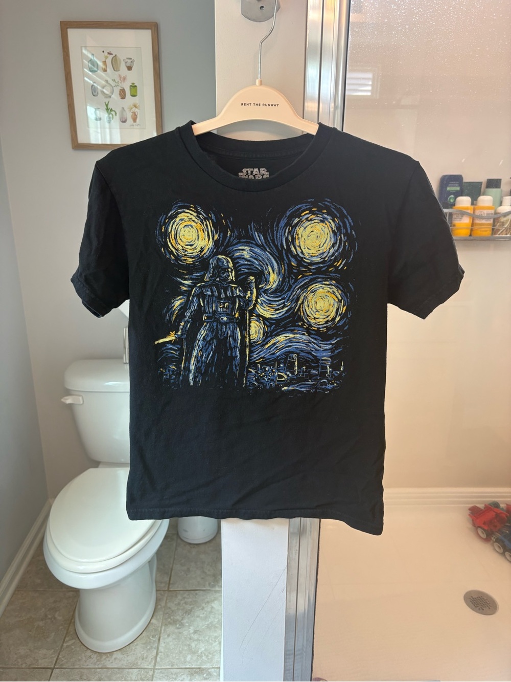 Star Wars Darth Vader Starry Night T Shirt Black Van Gogh Graphic Size S